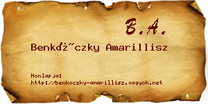 Benkóczky Amarillisz névjegykártya